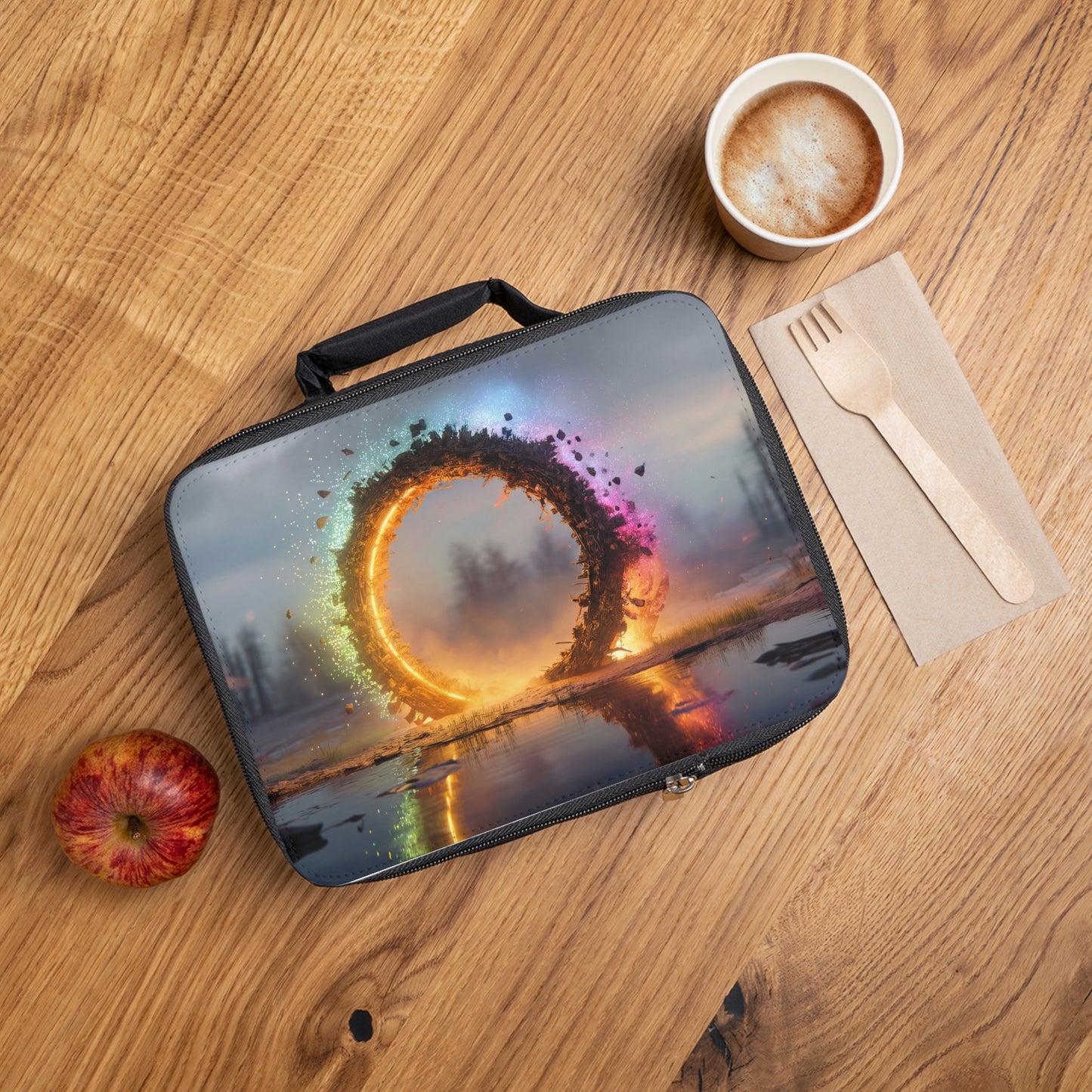 Celestial Vortex Lunch Bag – Indigo Cloud Dreamscape