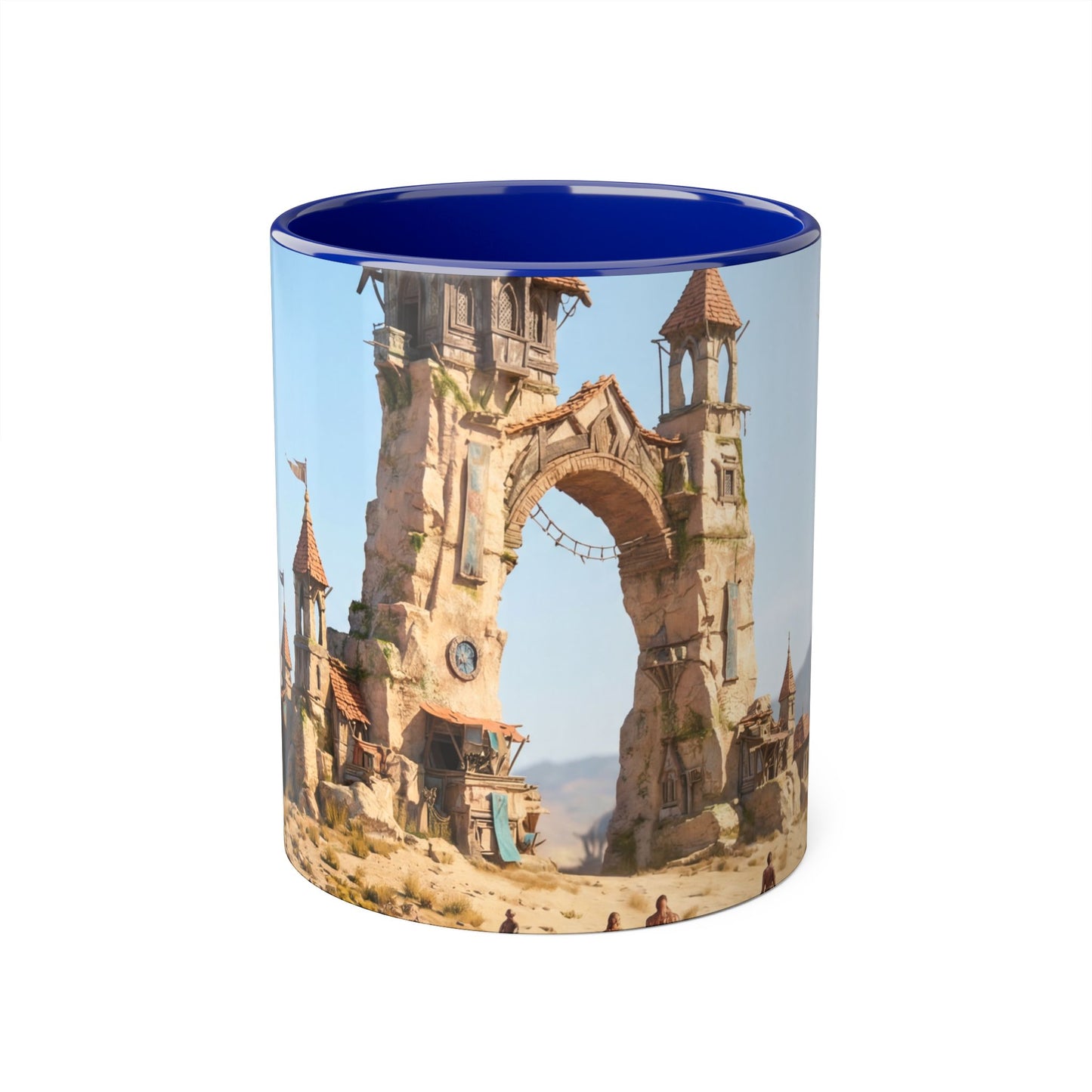 Dusty Gate Guardian Accent Mugs, 11oz – Sandstone Sentinel Archway