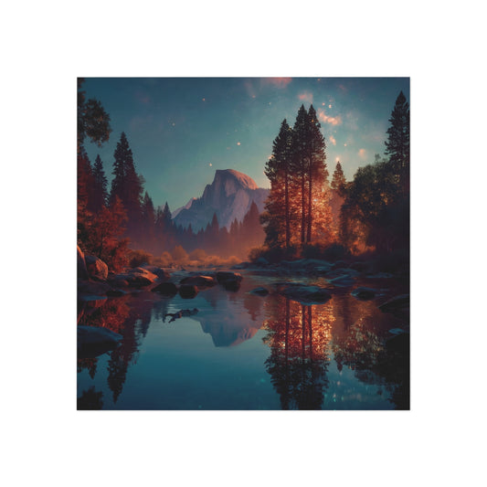 Half Dome Starlit River Magnet – Dreamer’s Twilight Reflection