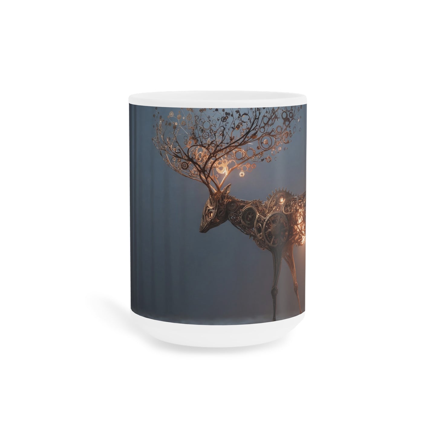 Clockwork Stag Ceramic Mugs (11oz\15oz\20oz) – Luminescent Forest Sentinel
