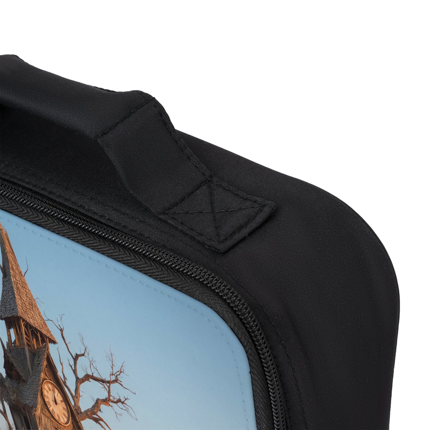 Clock Tower in the Dusty Wasteland Lunch Bag – A Town That Never Forgets Time