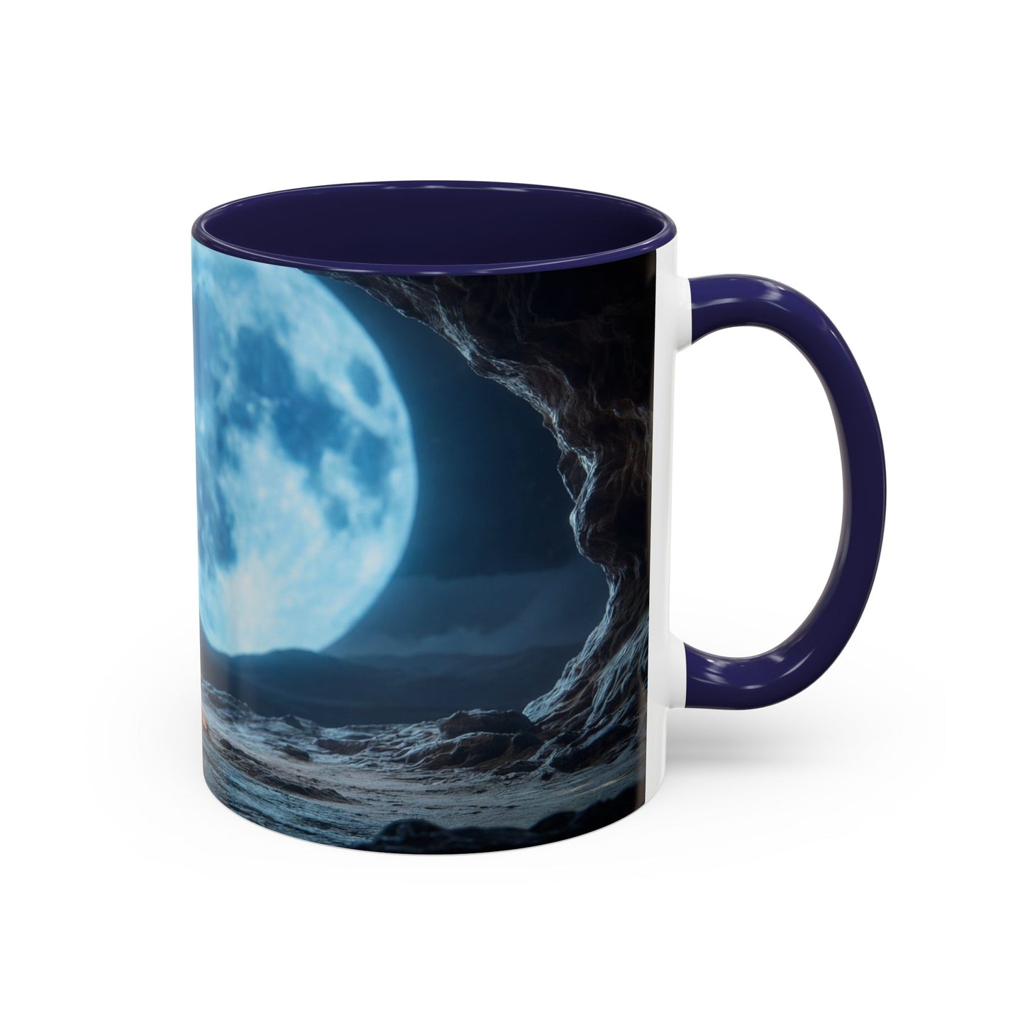 Moonlit Monk Meditation Mug – Serene Nightwatcher in Cave