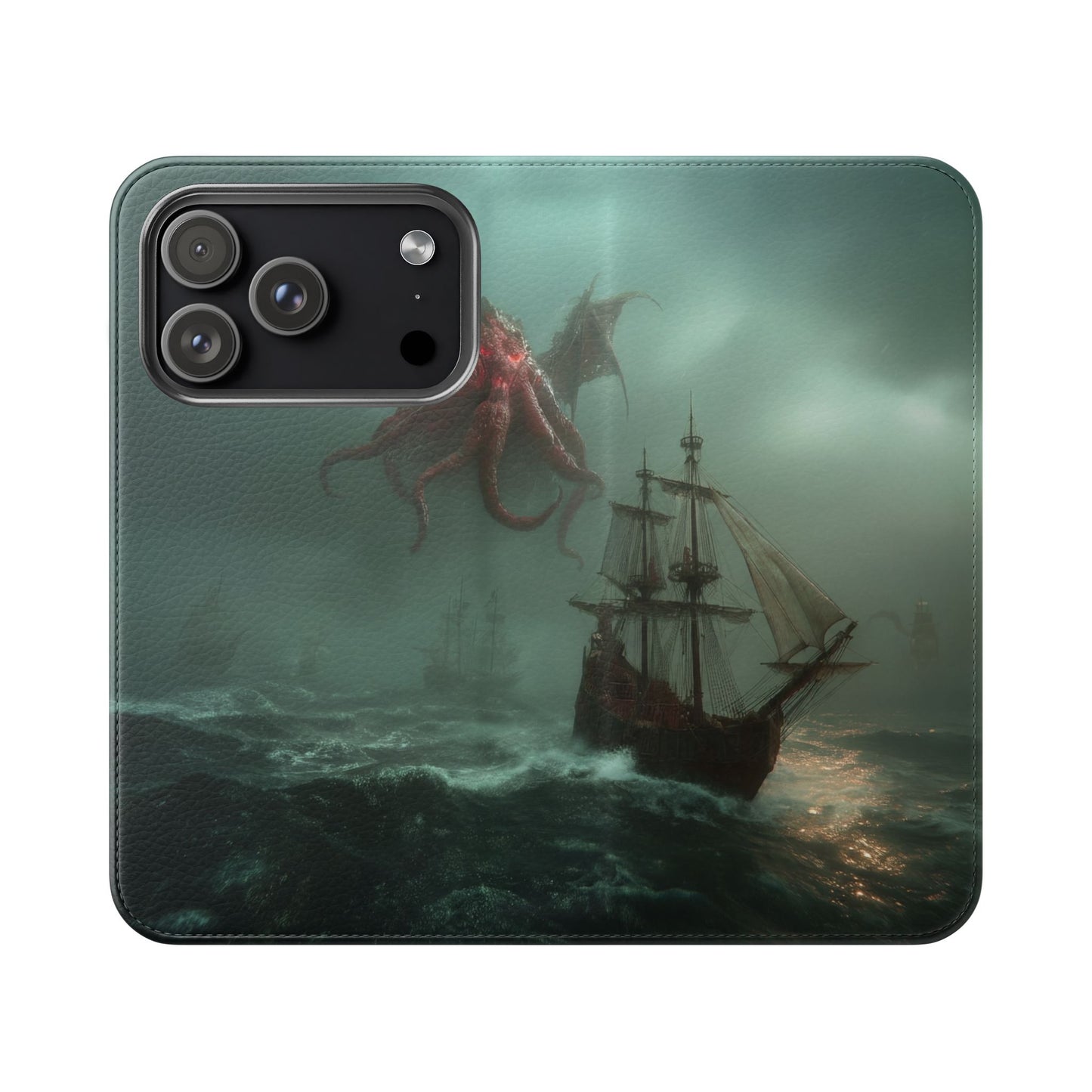 Leviathan Dragon Flip Cases – Crimson Sentinel at Sea