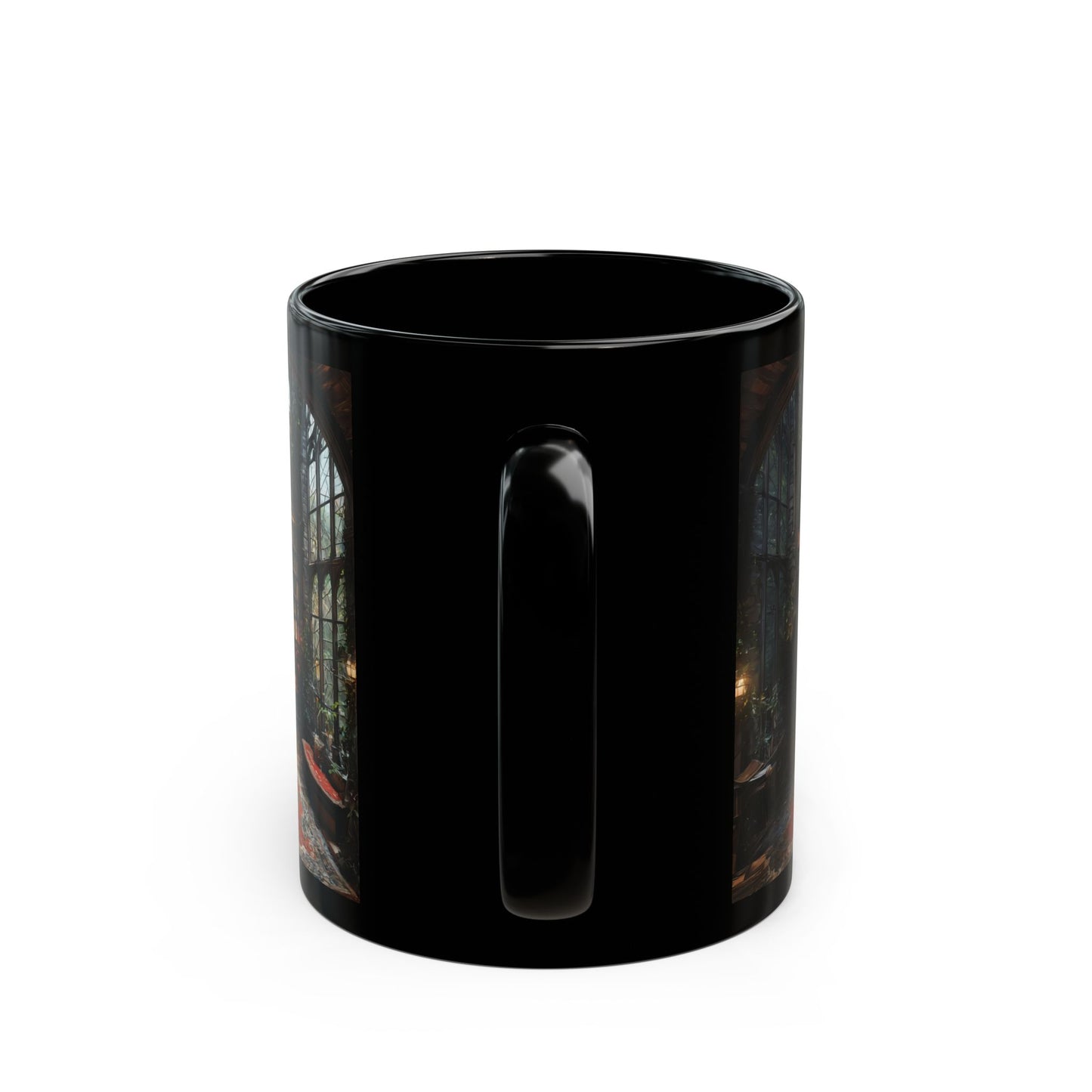 Gothic Library Black Mug – Whispers of Forgotten Pages