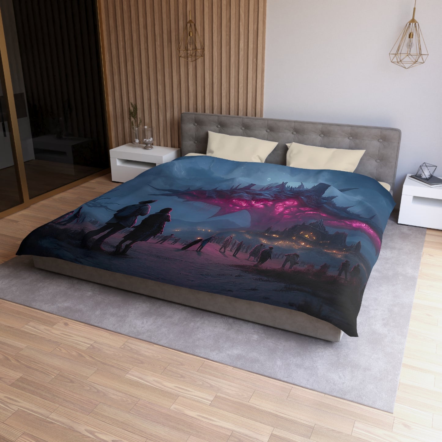 Cosmic Leviathan Duvet Cover – Beneath the Hollow Sky’s Glow