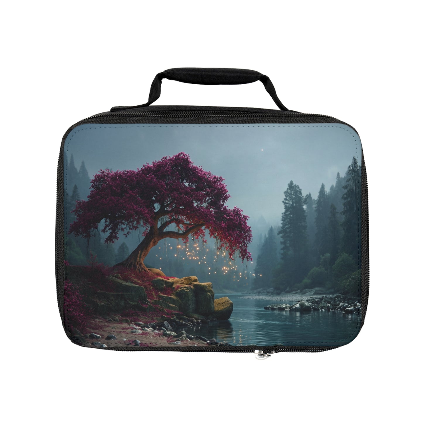 Twilight Bloom Tree Lunch Bag – Where Magic Drifts on River Mist