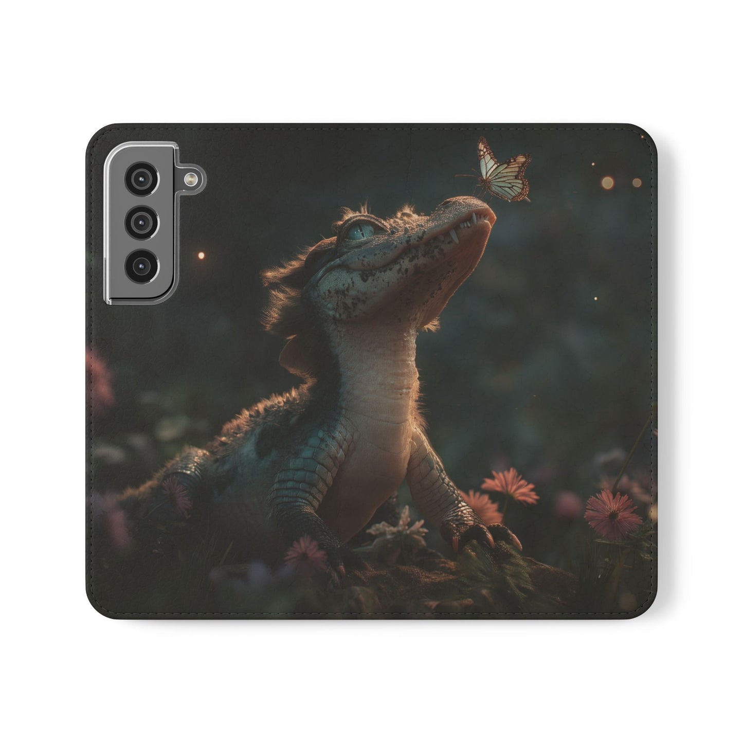 Crocodile Butterfly Flip Cases – Tender Guardian with Moth Companion
