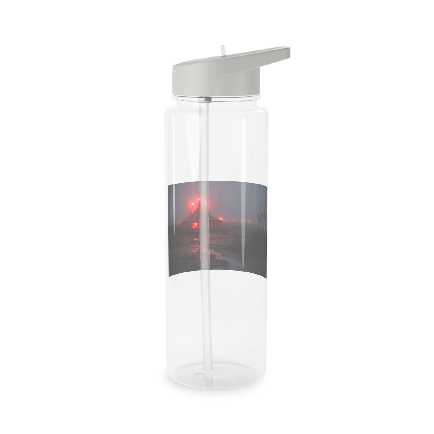 Crimson Circus Tent Tritan Water Bottle – Red-Striped Midnite Show