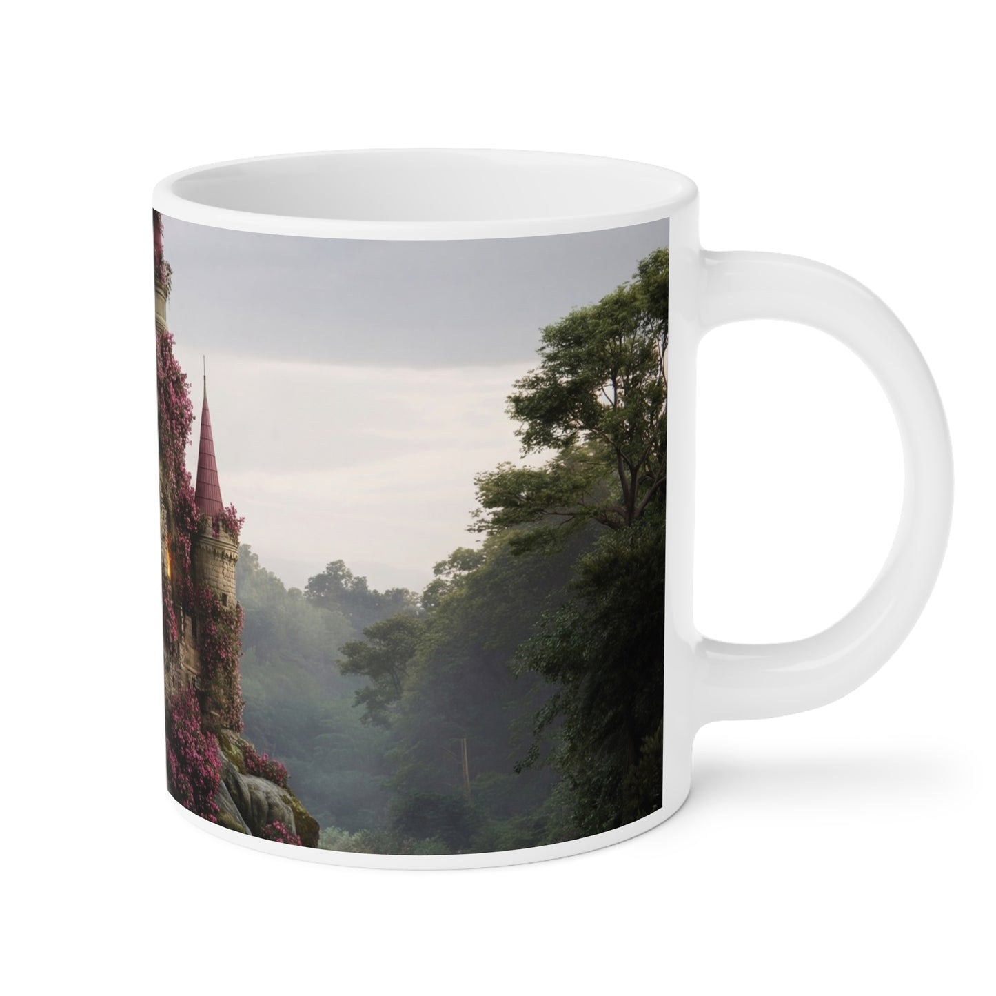 Rose-Wreathed Castle Ceramic Mugs (11oz\15oz\20oz) – Twilight Sanctuary