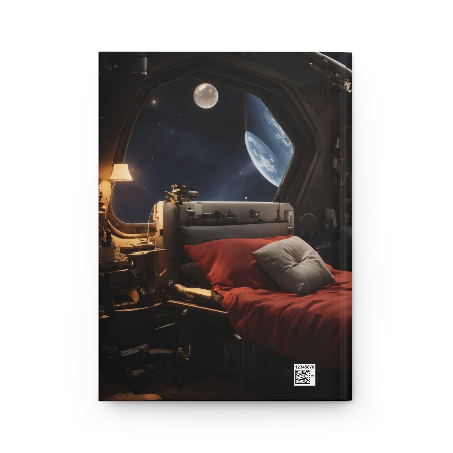 Starlit Space Station Cabin - Hardcover Journal