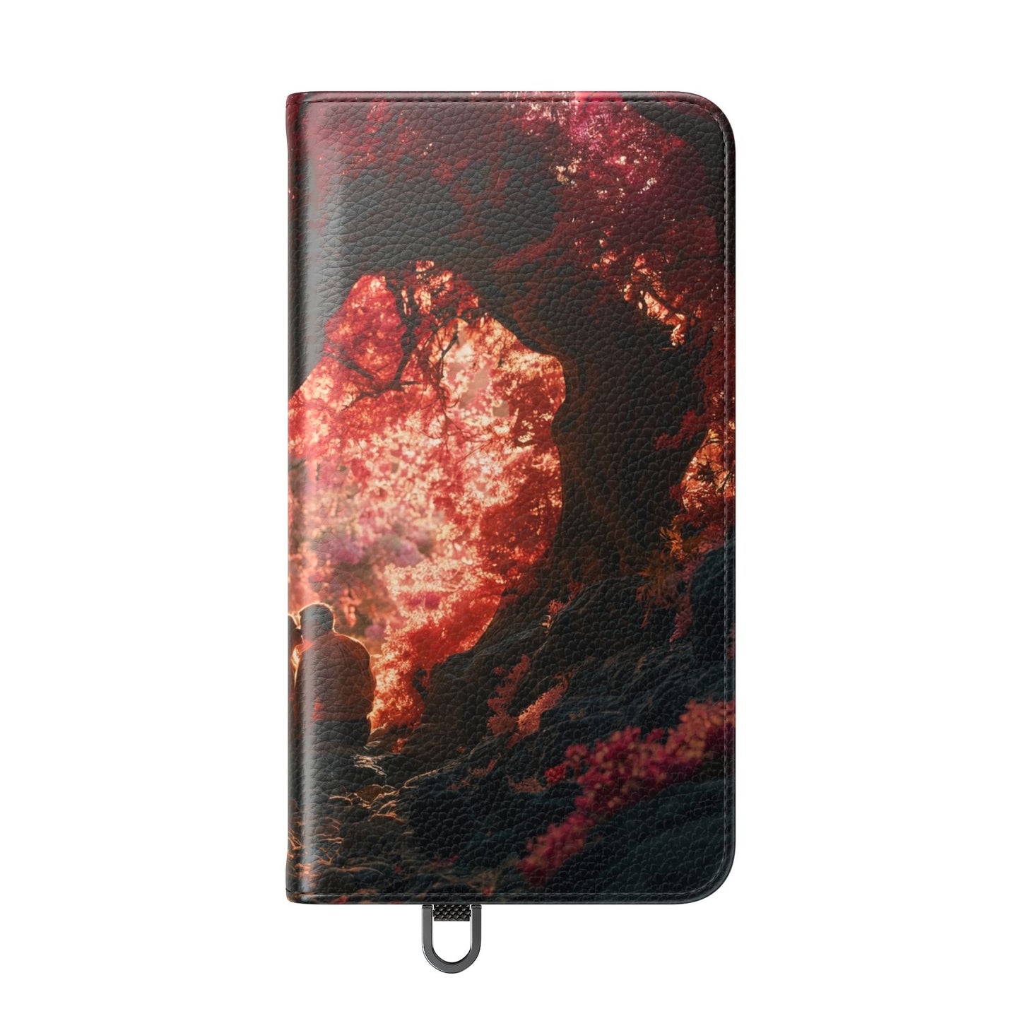 Crimson Arch Flip Cases – Heart-Shaped Canopy Romance