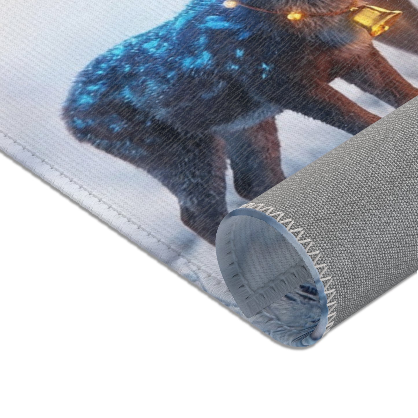 Frostbound Deer Family Area Rug – Whispering Winter Giftscape