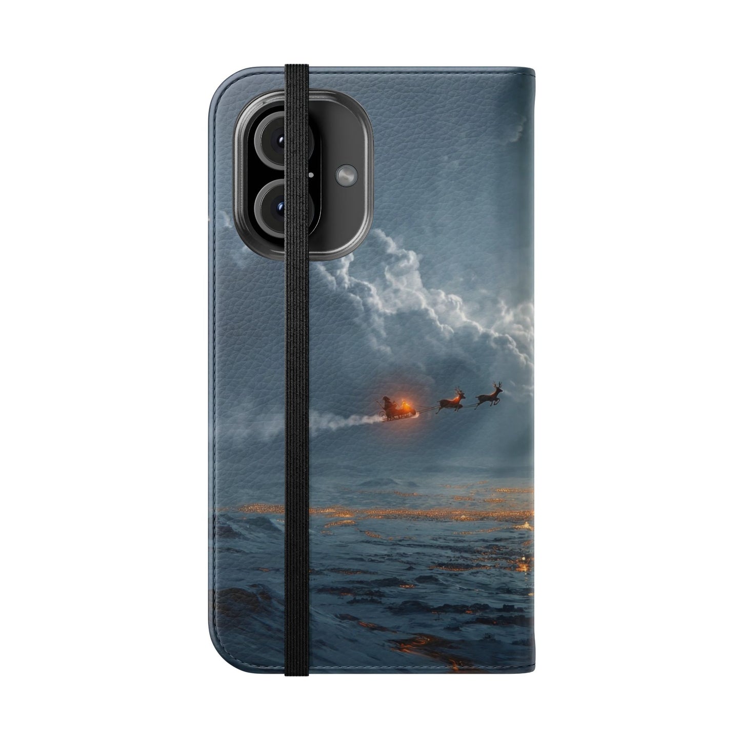 Moonlit Sleigh Flip Cases – Northern Lights Winter Journey