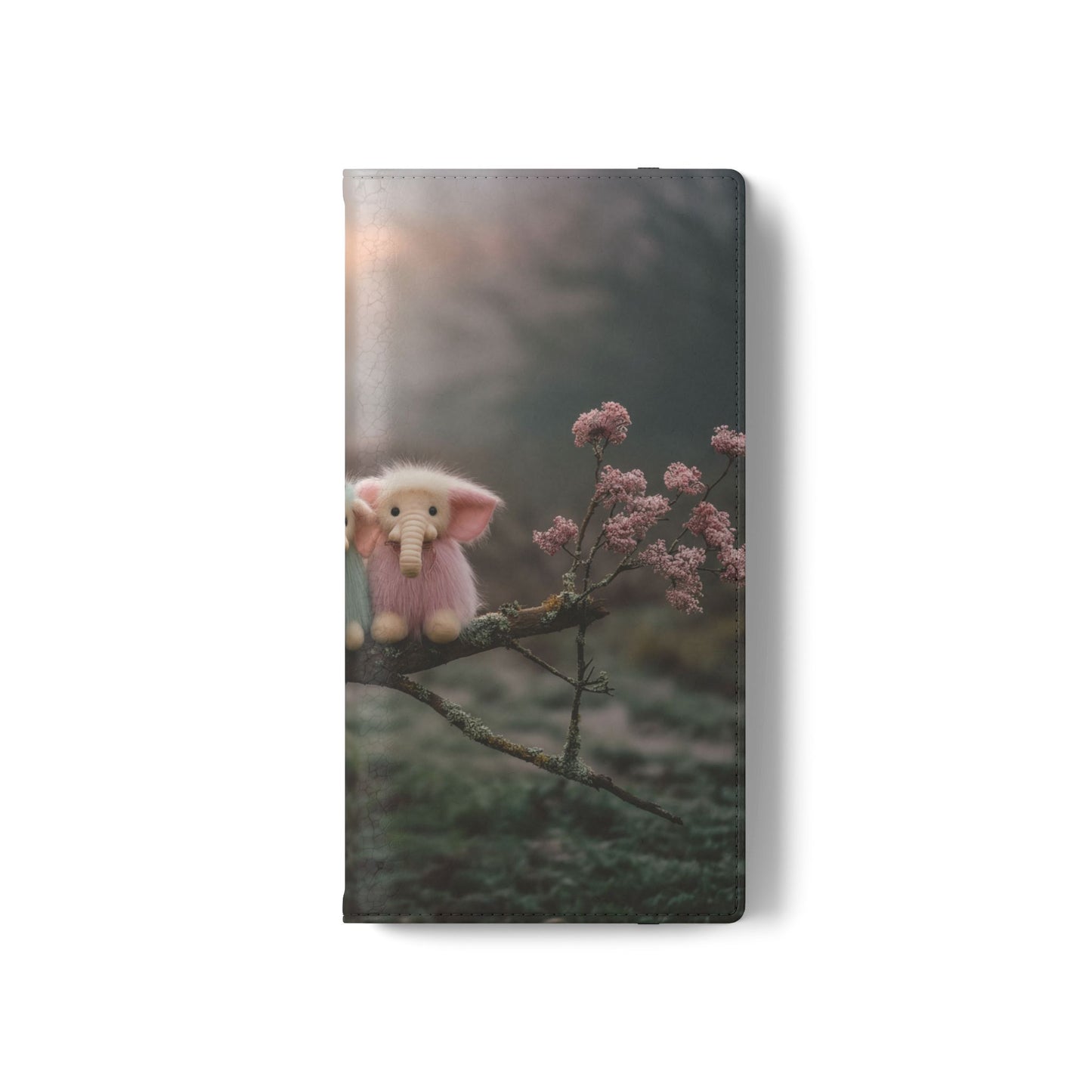 Mossy Branch Elephants Flip Cases – Pastel Fluff Guardians