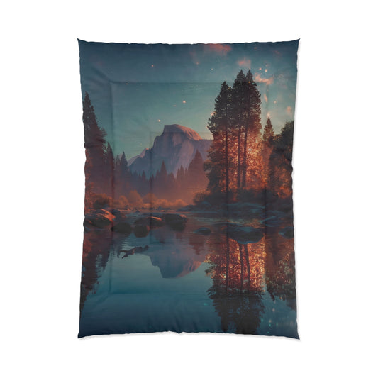 Starlit River Reflection Comforter – Half Dome’s Whispering Waters