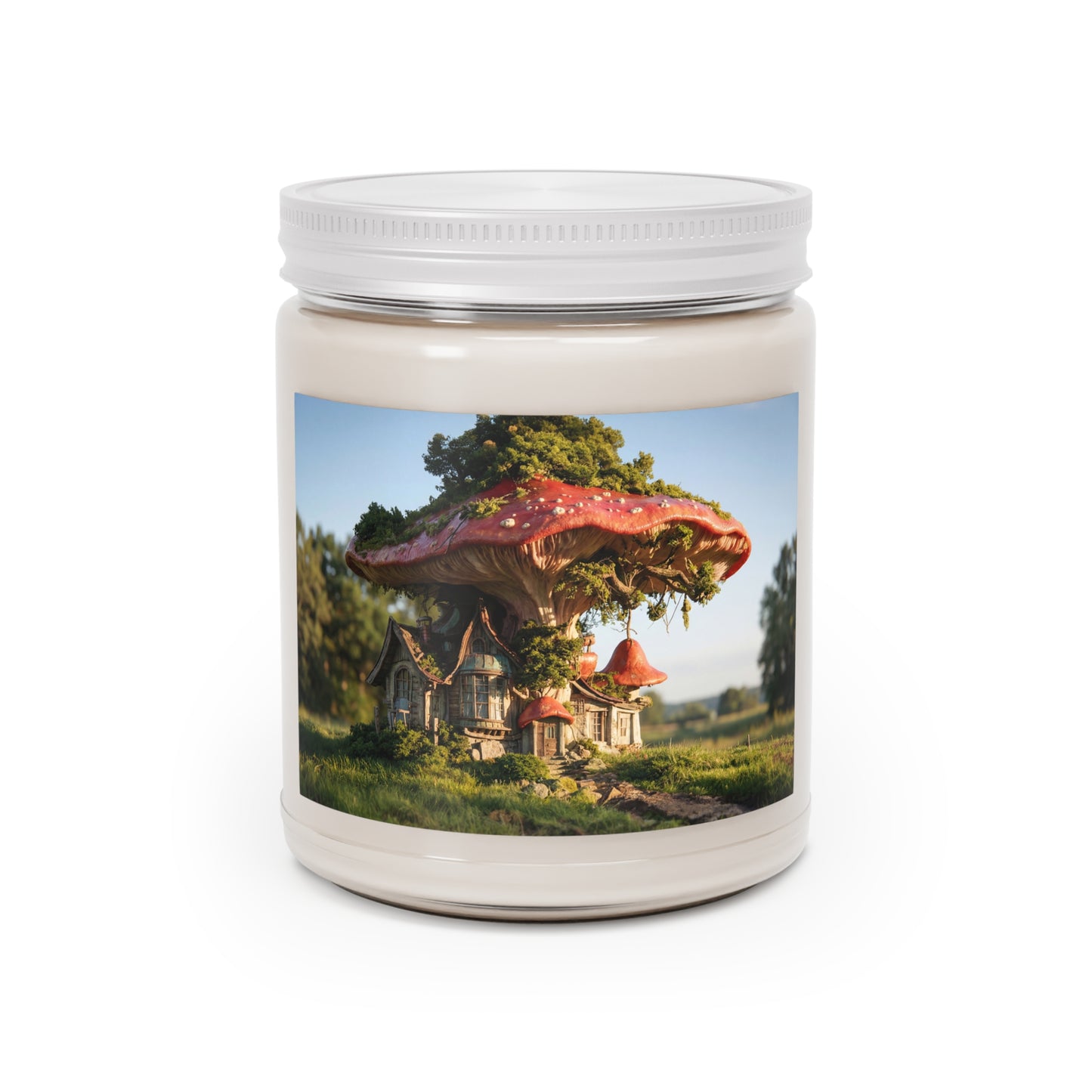 Mushroom Cottage Scented Soy Candles with White Lid, 9oz – Forest Floor Whispers