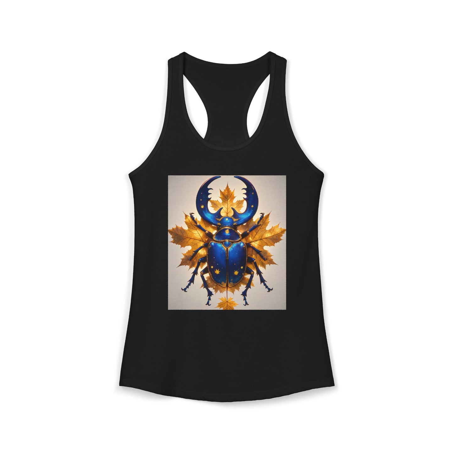 Cosmic Stag Beetle Women's Ideal Racerback Tank – Celestial Autumn Guardian