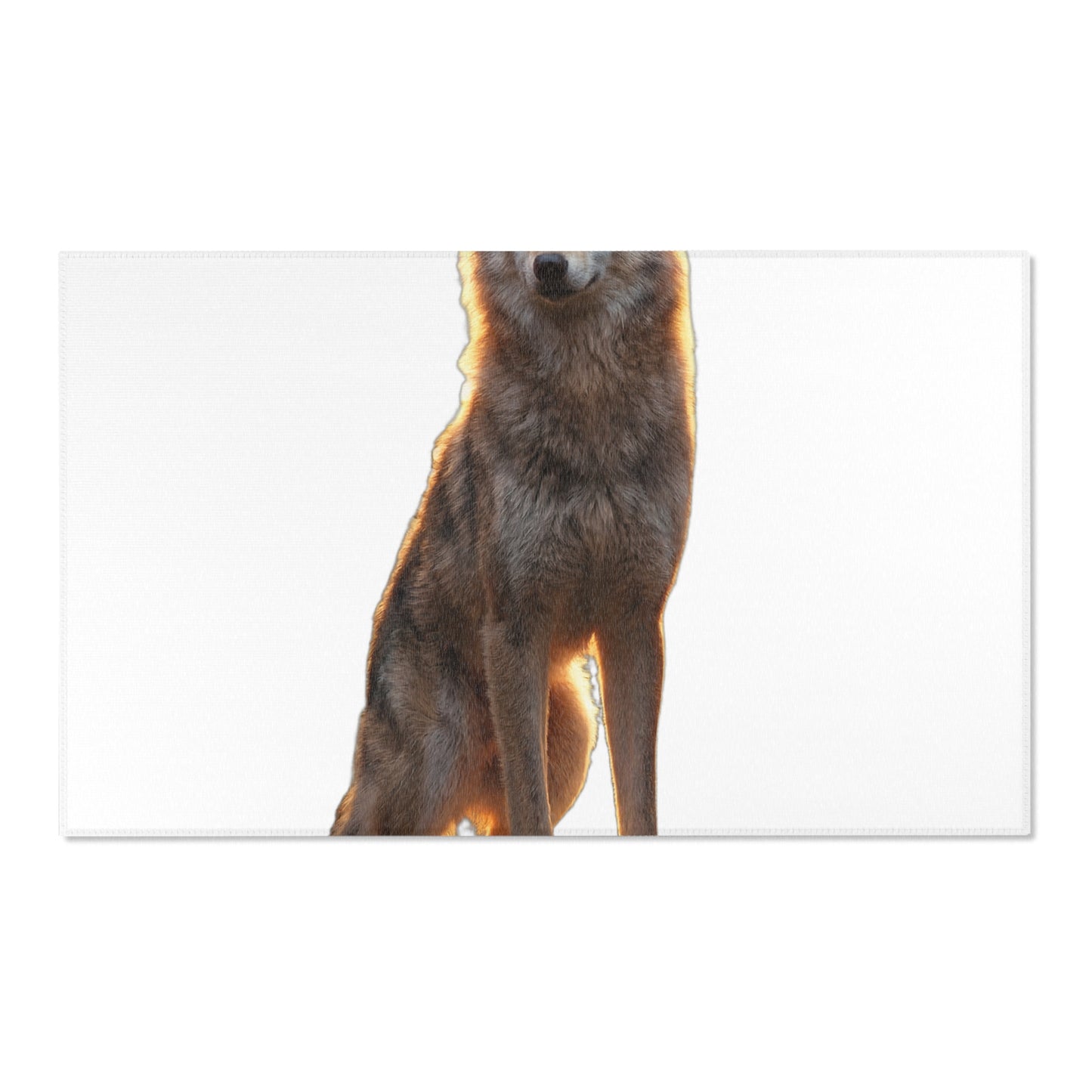 Golden Hour Wolf Area Rugs – Sentinel’s Warm Light Floor Mat