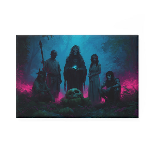 Shadow Grove Coven Button Magnet, Rectangle (1 & 10 pcs) – Neon Veil Ritual