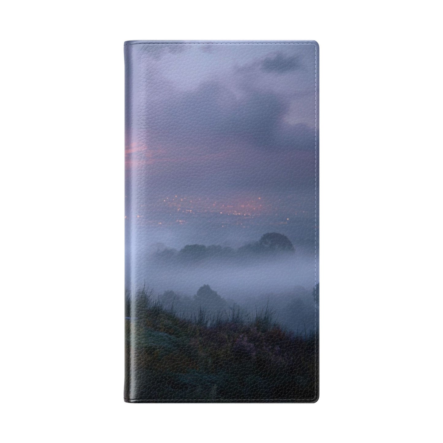Misty Hilltop Flip Cases – Red-Haired Wanderer at Twilight