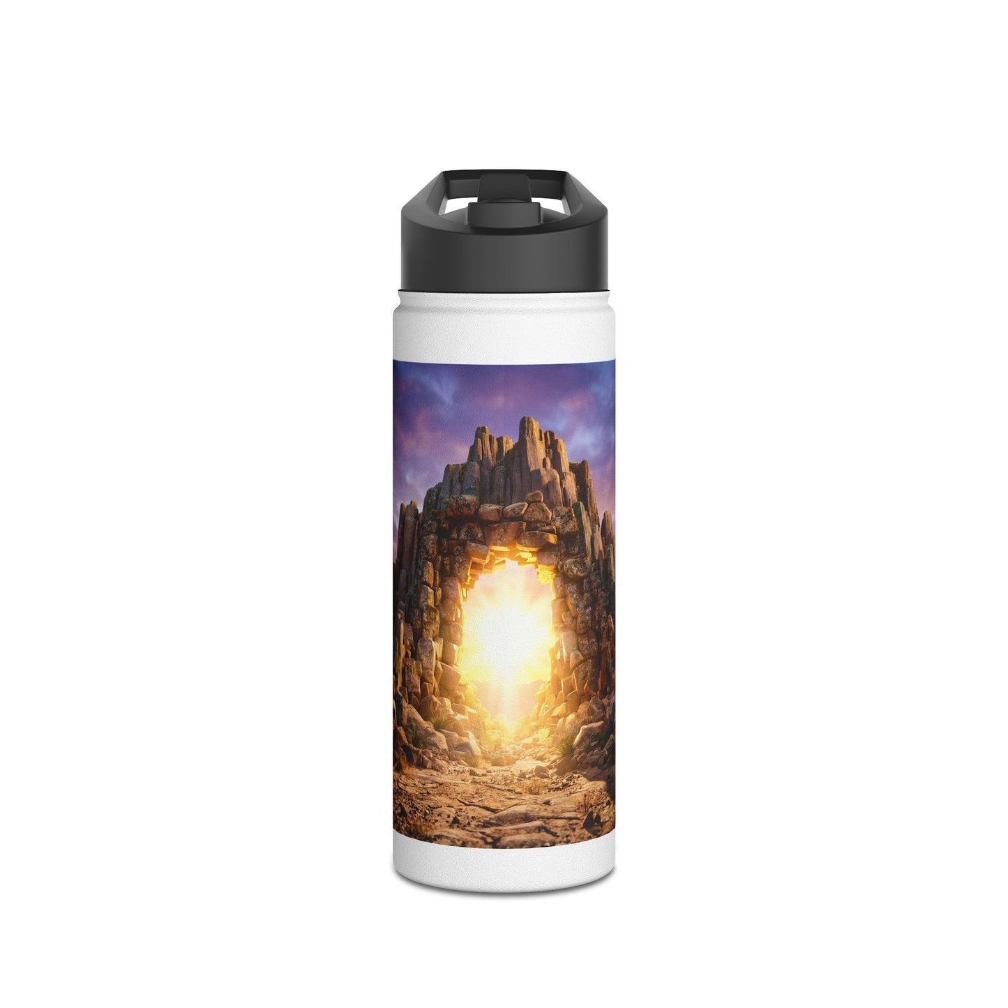 Celestial Portal Stainless Steel Water Bottle, Standard Lid – Sunlit Stone Gateway