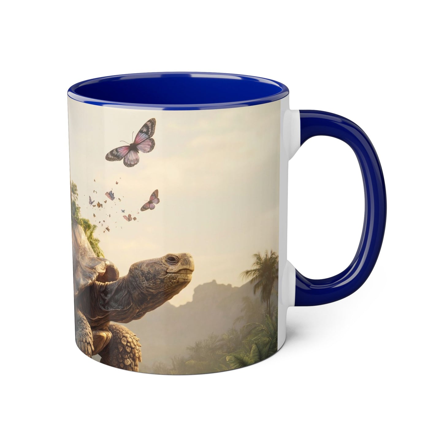 Mythic Tortoise Castle Mug – Golden Spire & Lush Grove Accent Mugs, 11oz