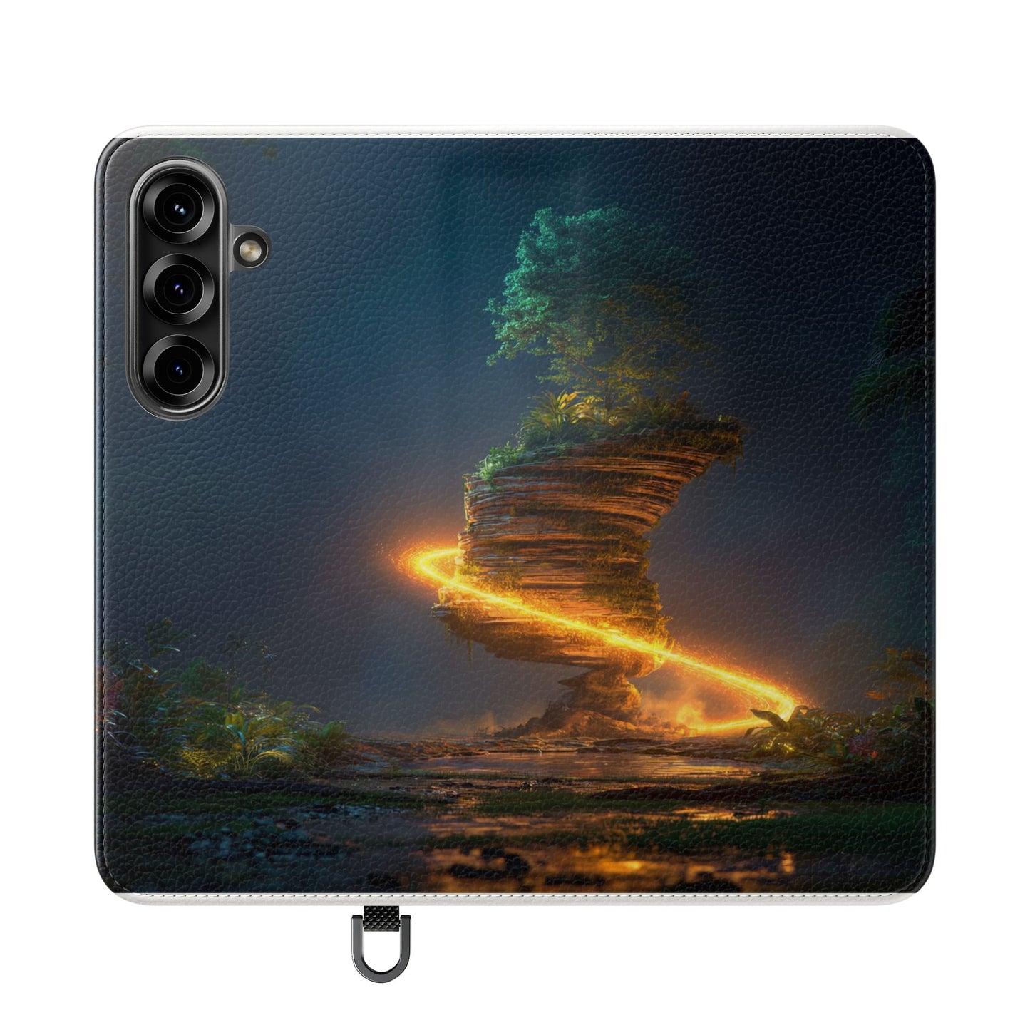 Luminous Floating Island Flip Cases – Amber Twilight Sanctuary