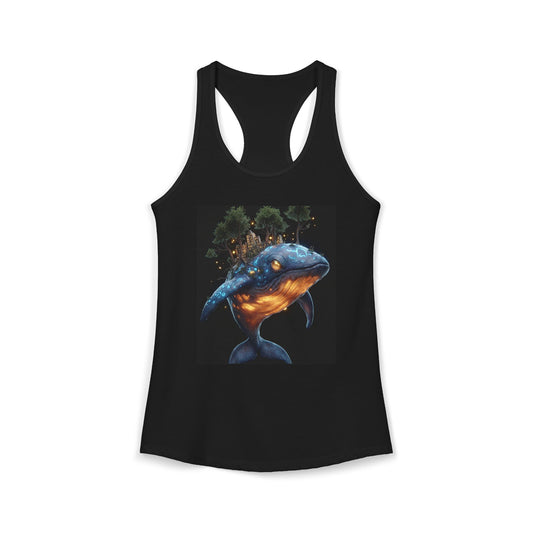 City Whale Women's Ideal Racerback Tank – Bioluminescent Urban Guardian