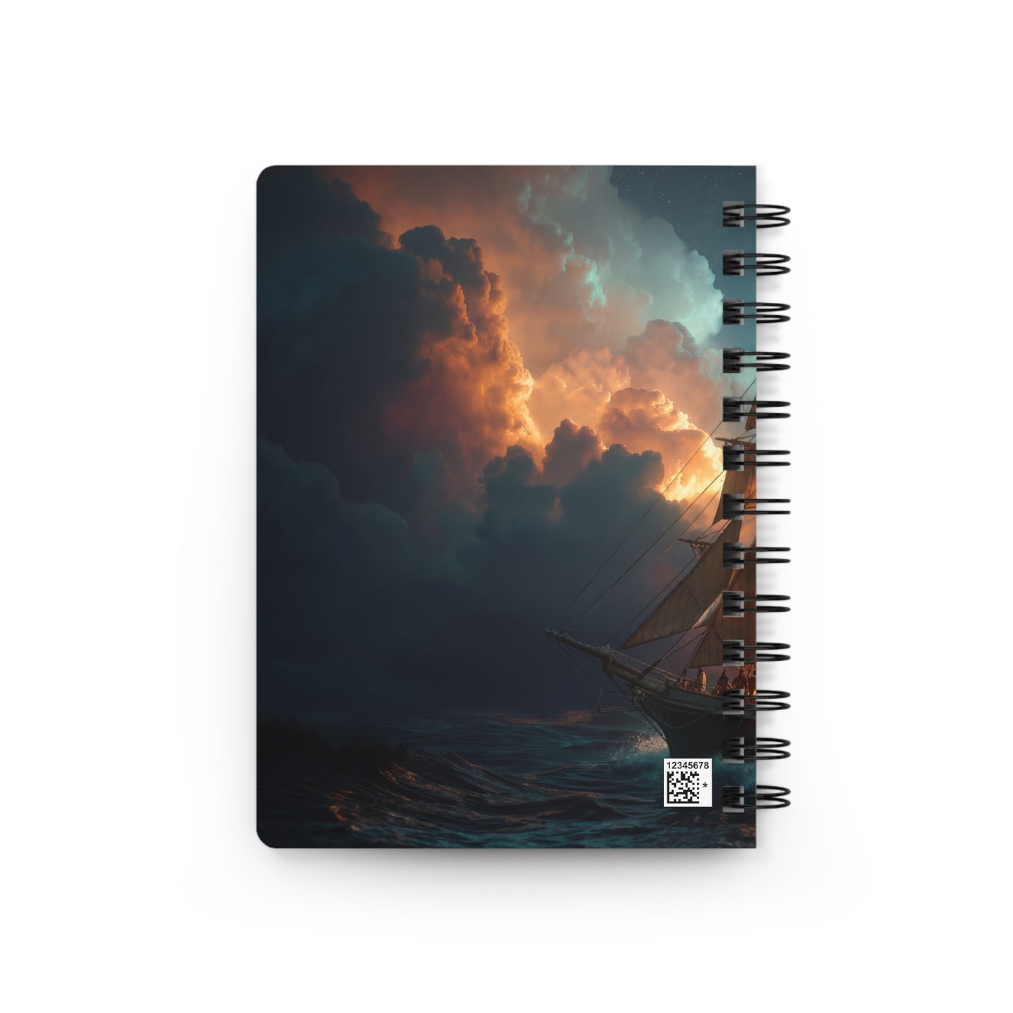 Starlit Galleon Spiral Bound Journal – Voyage Through Crimson Skies