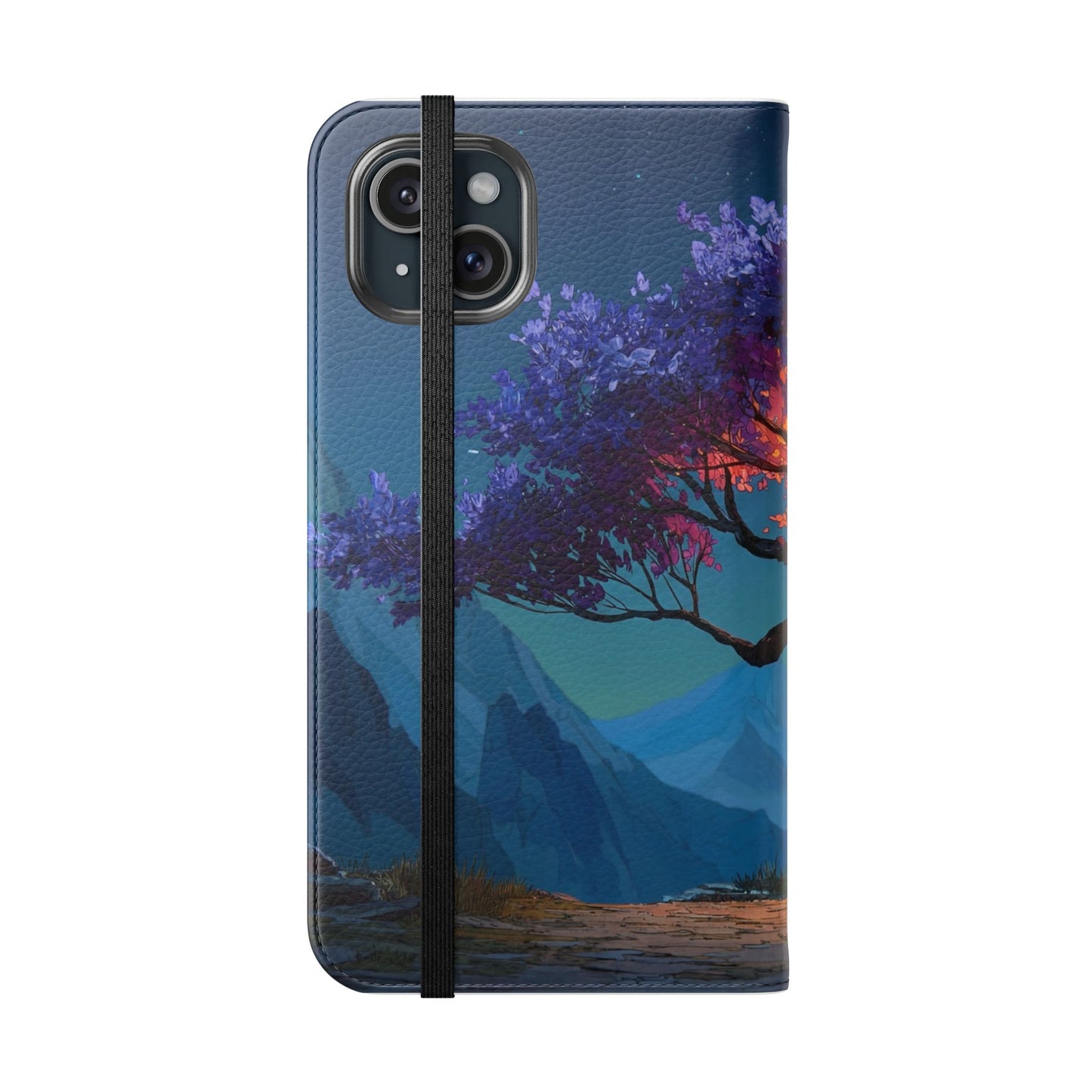 Violet Flame Tree Flip Cases – Twilight Mountain Glow Case