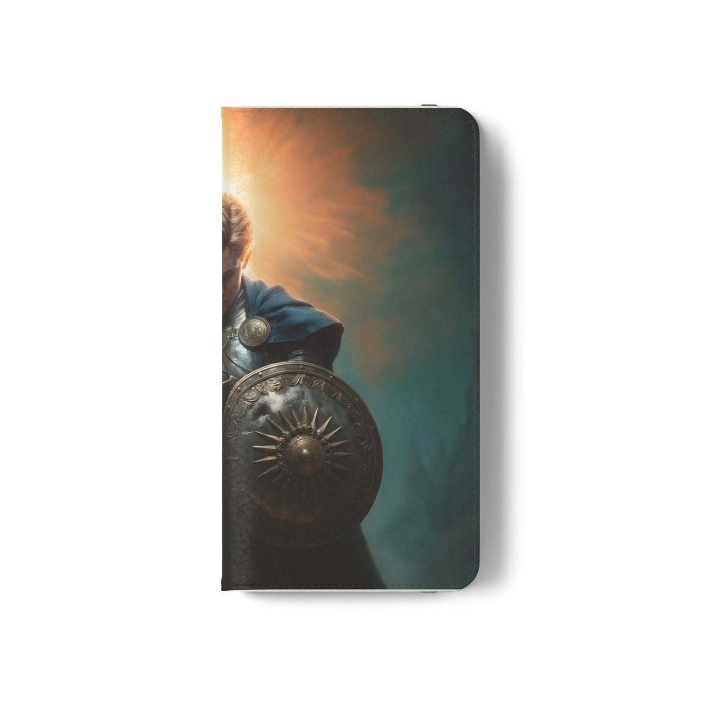 Dawn-Forged Knight Flip Cases – Radiant Armor Against Misty Skies
