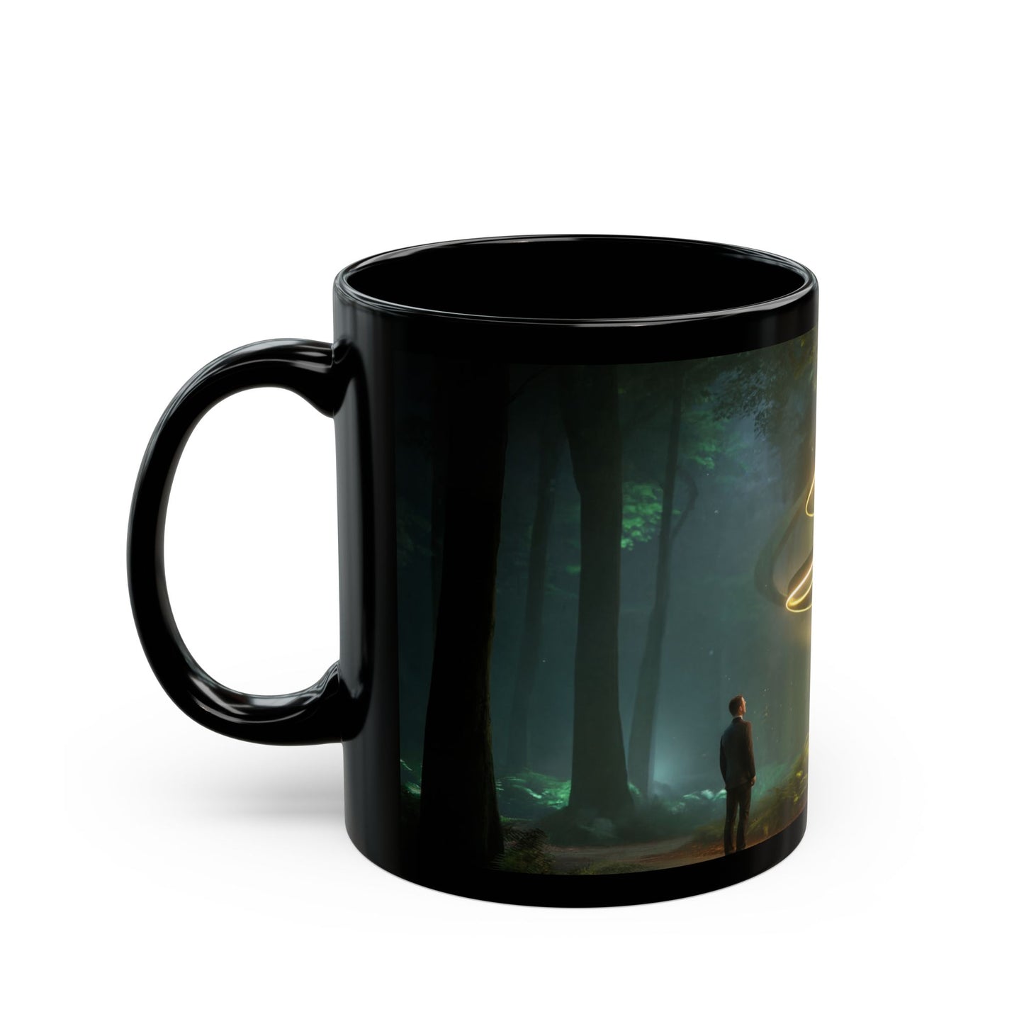 Celestial Spiral Forest Mug – Warm Glow Amidst Ancient Trees