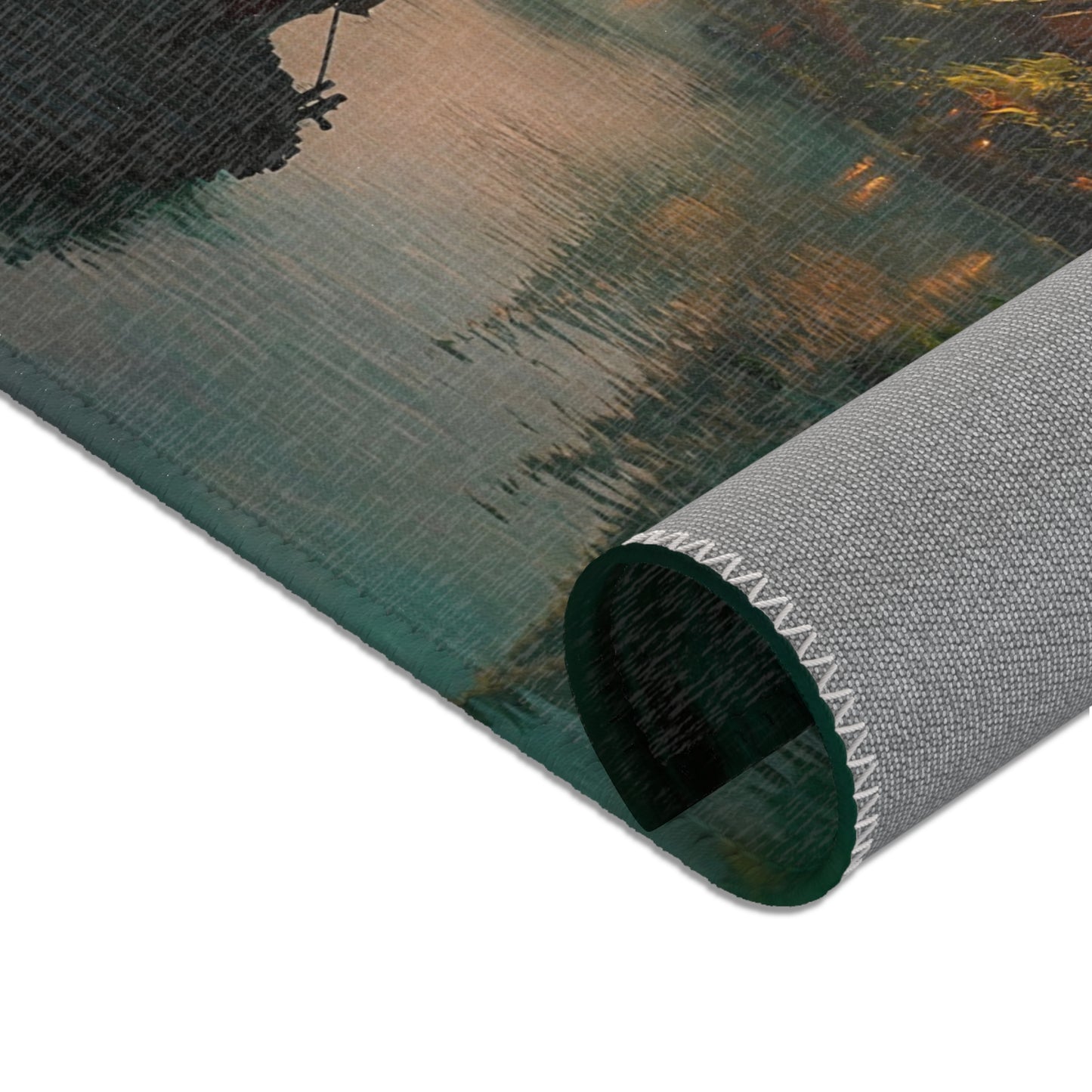 Bamboo River Village Rug – Twilight Waterway Serenity