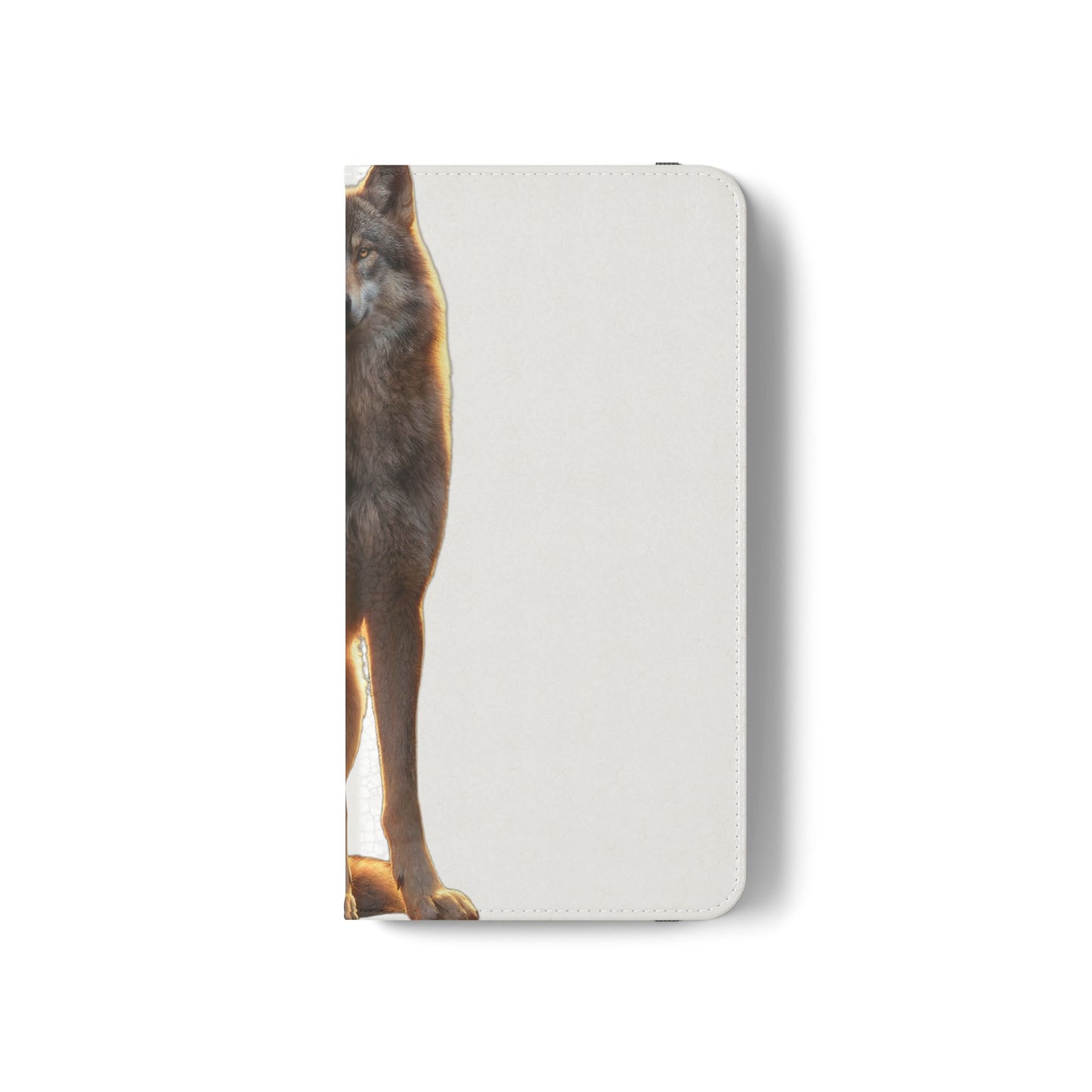 Sunlit Wolf Flip Cases – Golden Hour Sentinel Portrait