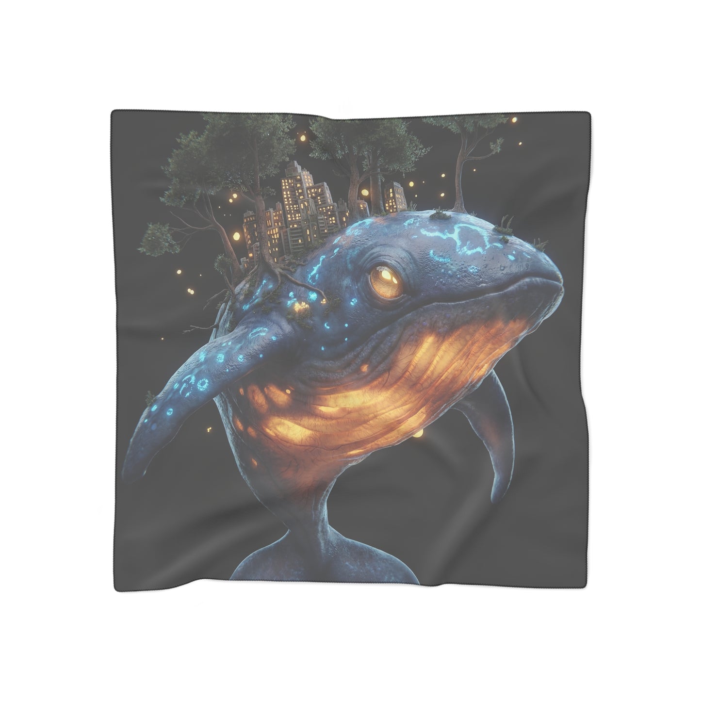 Bioluminescent Whale Sanctuary Scarf – Floating Forest Metropolis