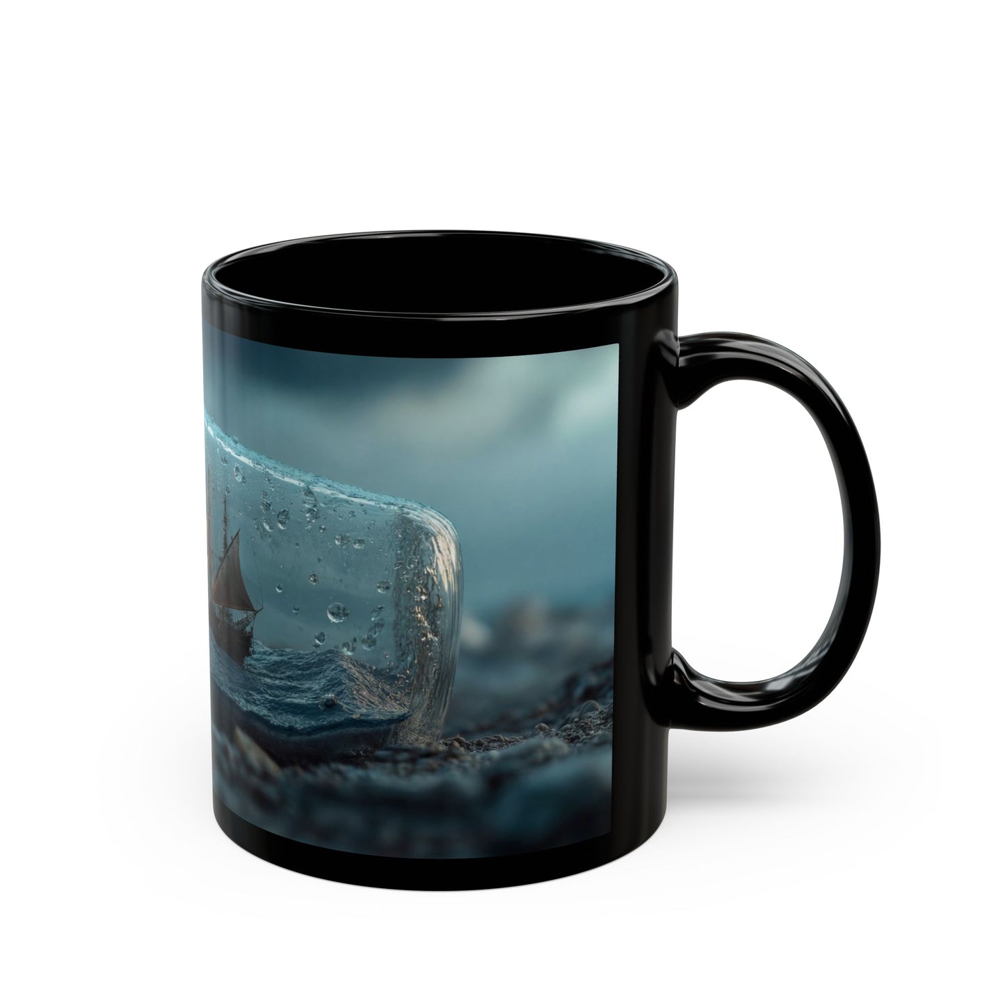 Storm-Sailed Ship in Bottle Mug – Captured Gale on a Glass Sea