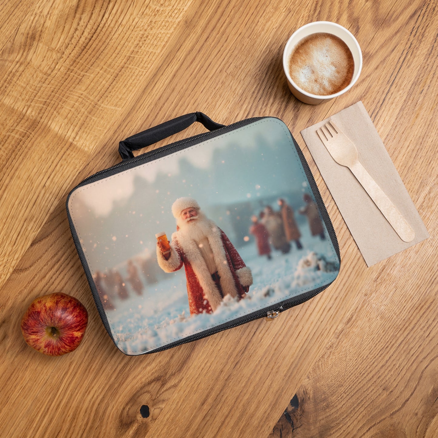 Santa with Ale Lunch Bag – Winter’s Warm Toast in Snowdrifts