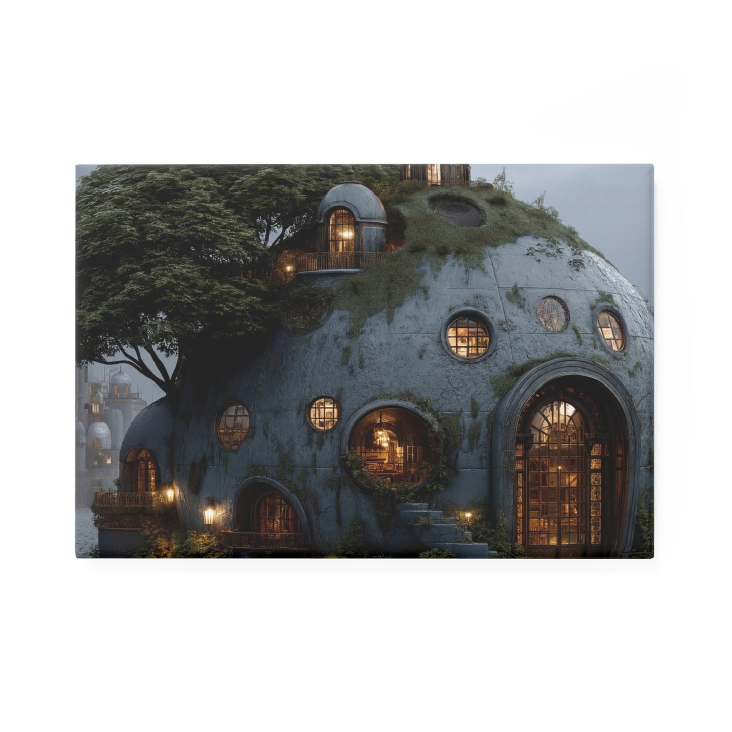 Skyward Treehouse Button Magnet, Rectangle (1 & 10 pcs) – Moss-Covered Dream Dwelling