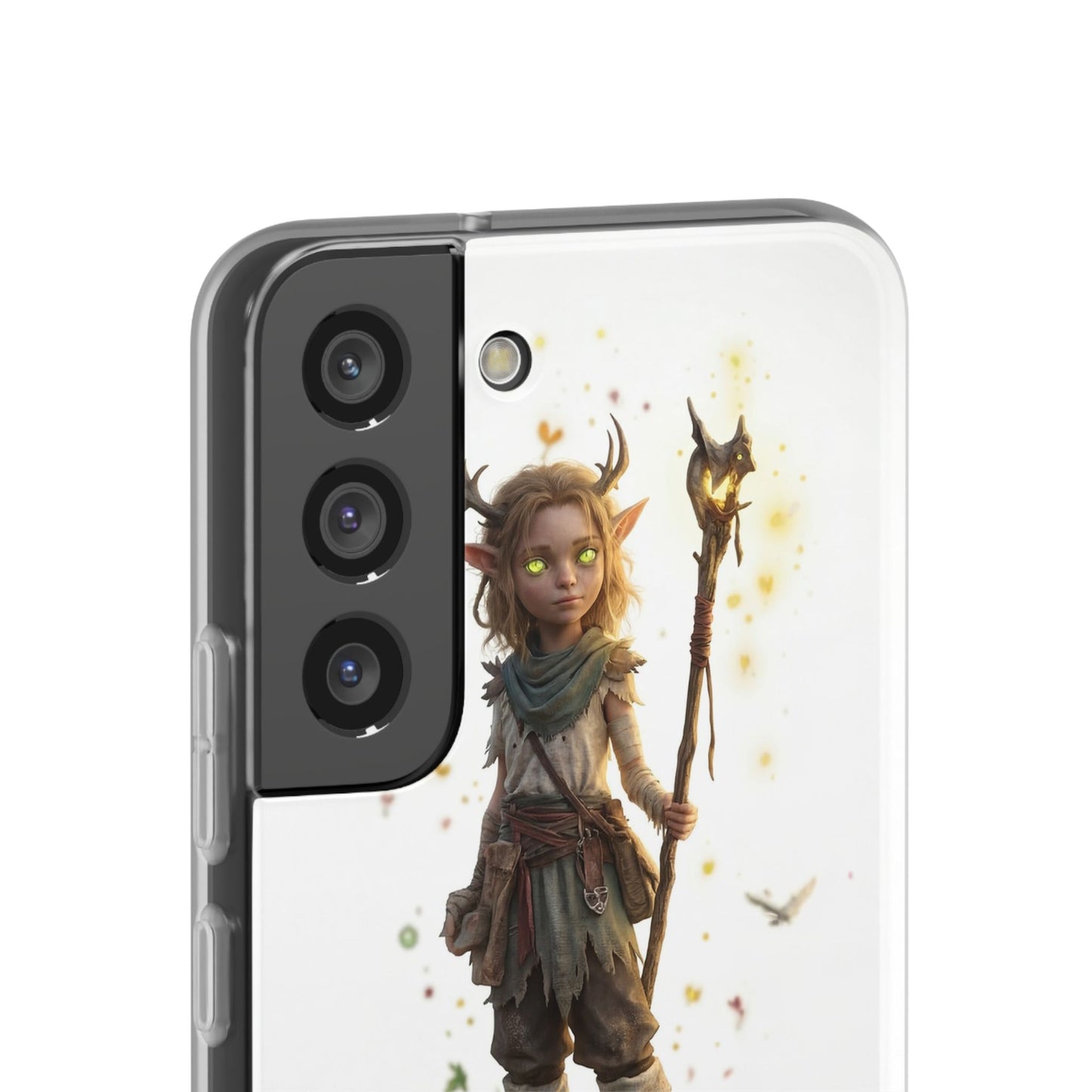 Forest Sentinel Flexi Cases – Glowing Antlered Child with Pet Companions