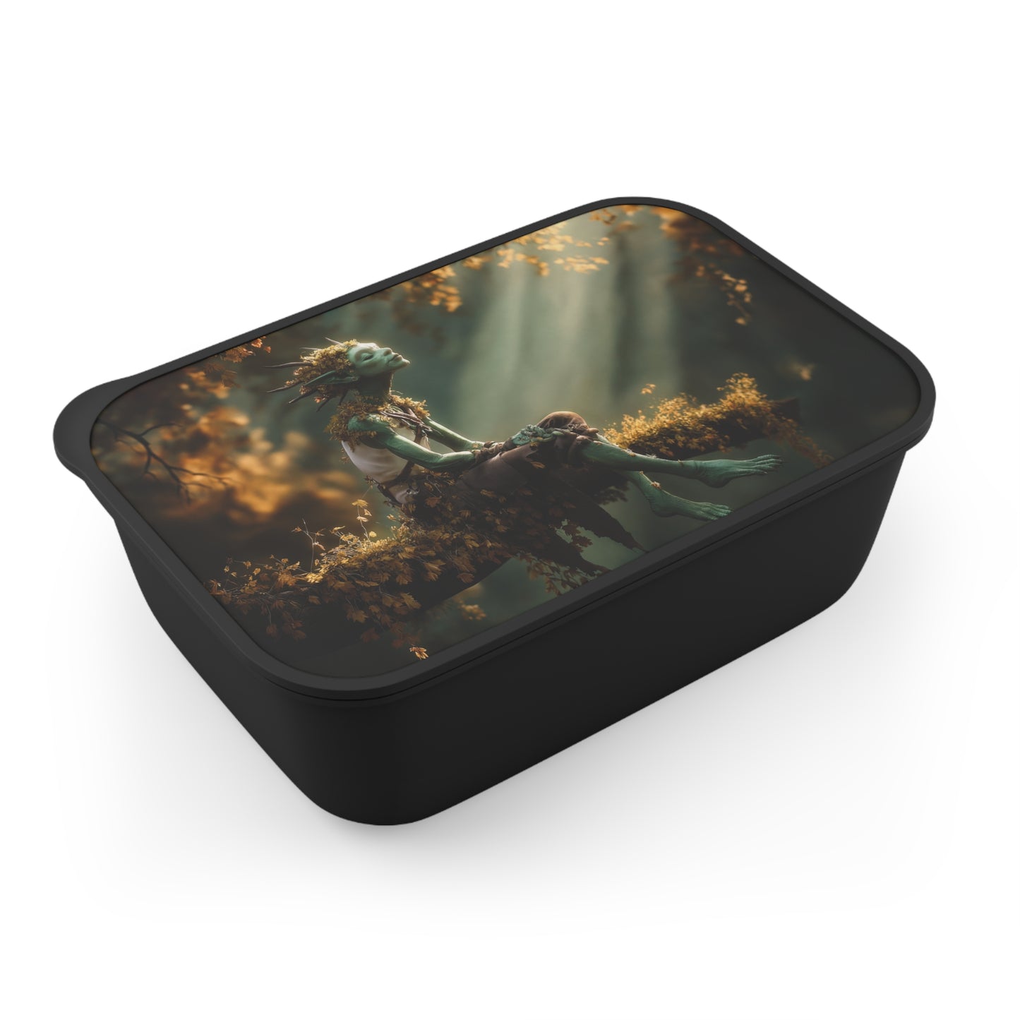 Autumn Grove Faerie PLA Bento Box with Band and Utensils – Golden Light Reverie