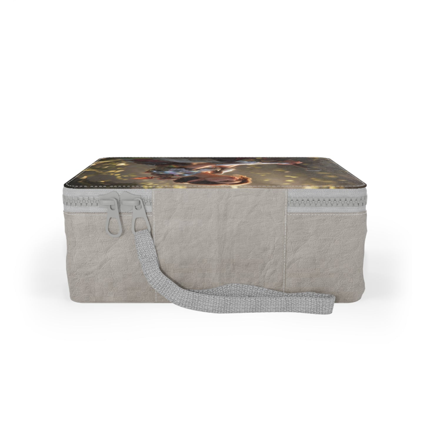 Elf Knight & Dragon Paper Lunch Bag – Iridescent Sentinel Resting Portrait