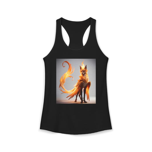 Fiery Phoenix Fox Women's Ideal Racerback Tank – Amber Flame Sentinel