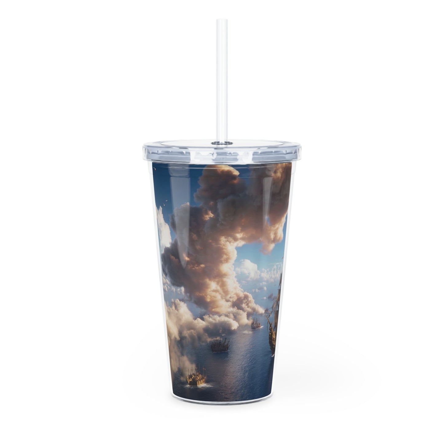 Cloud Arch Fleet Plastic Tumbler with Straw – Golden Horizon Armada