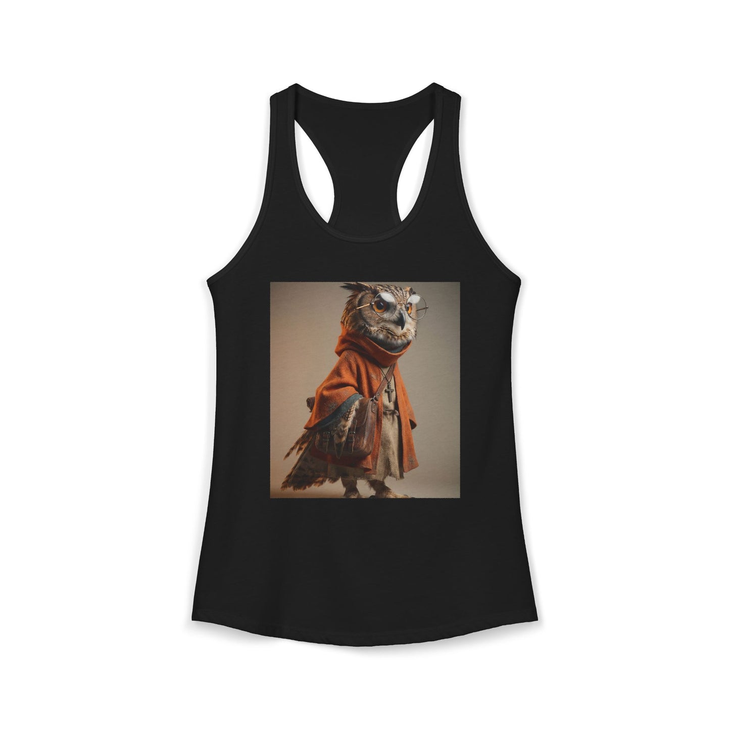 Wise Owl Scholar Women's Ideal Racerback Tank – Rusty Robe and Round Lens Guardian
