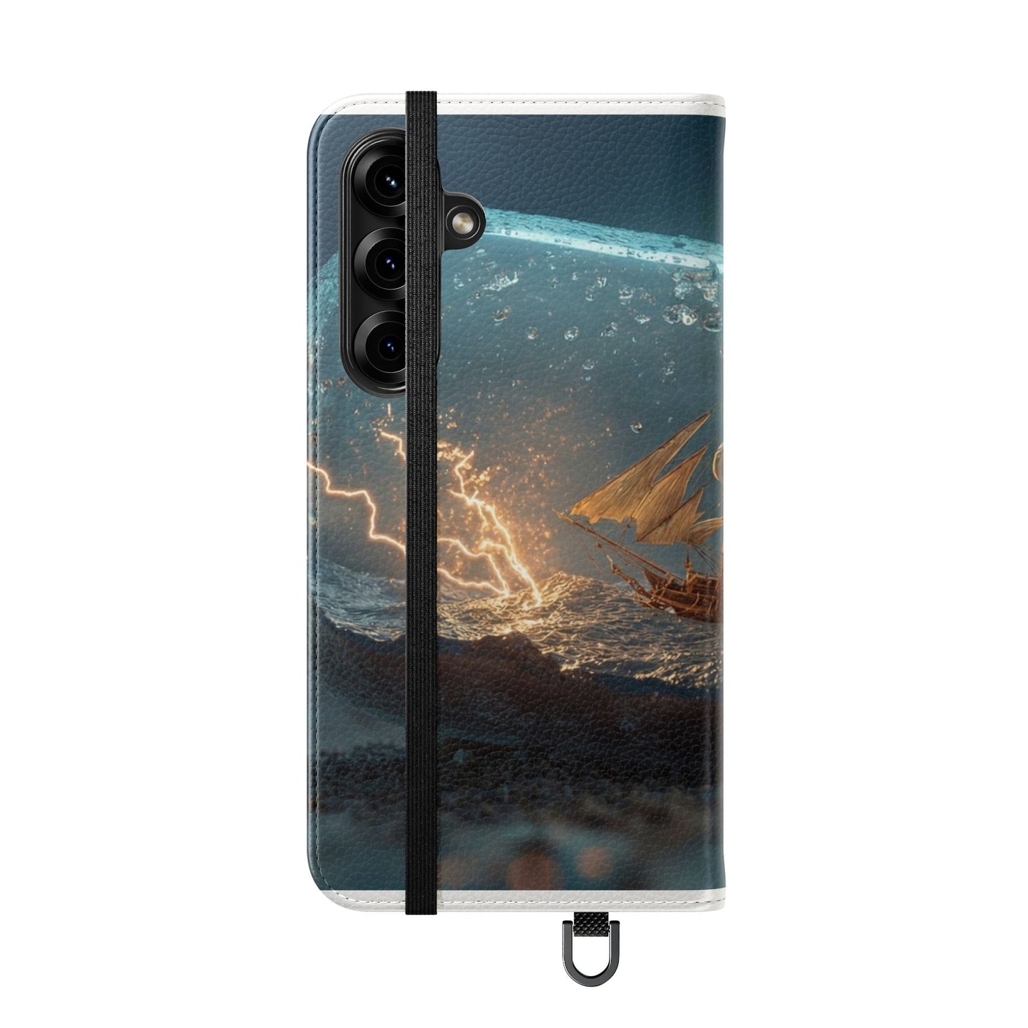 Storm-Struck Galleon Flip Cases – Lightning Inside Glass Bottle