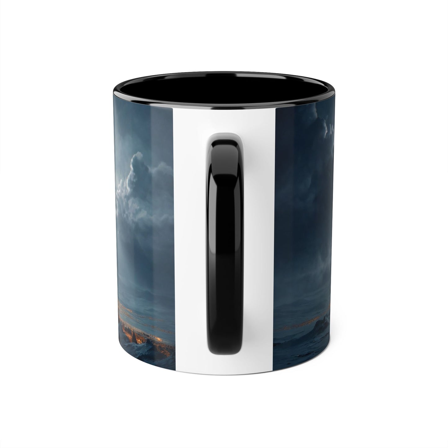 Moonlit Sleigh Accent Mugs, 11oz – Winter Night Flight Over Snowy Peaks