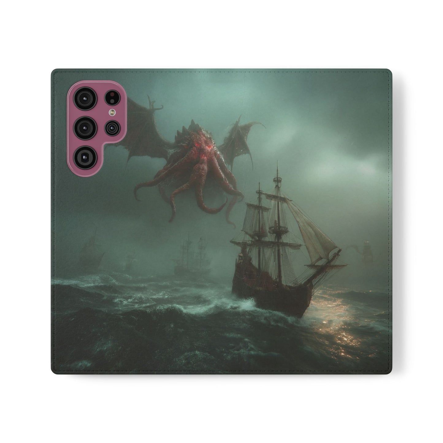 Leviathan Dragon Flip Cases – Crimson Sentinel at Sea