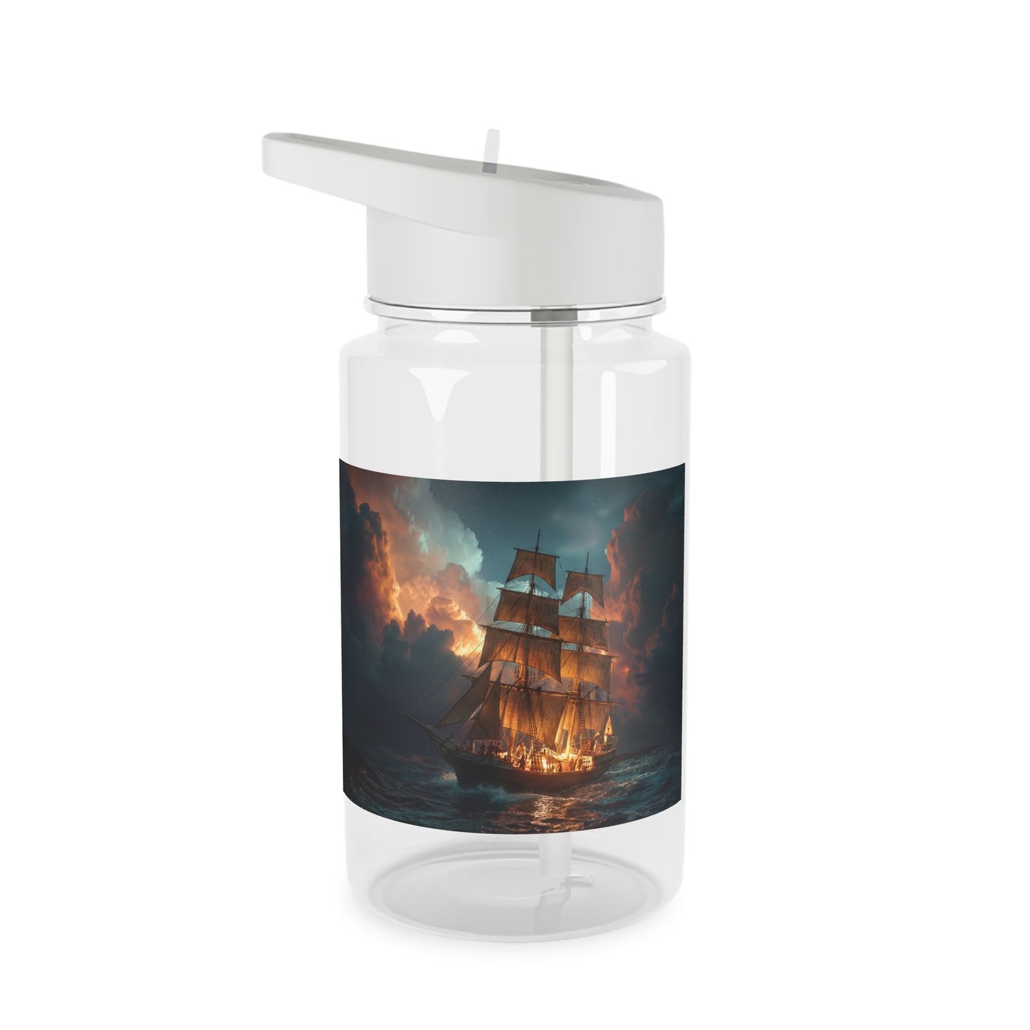 Stormlit Galleon Tritan Water Bottle – Golden Dawn at Sea