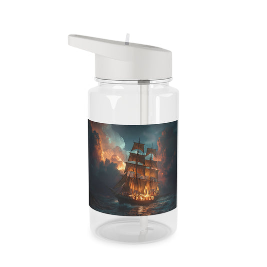 Stormlit Galleon Tritan Water Bottle – Golden Dawn at Sea