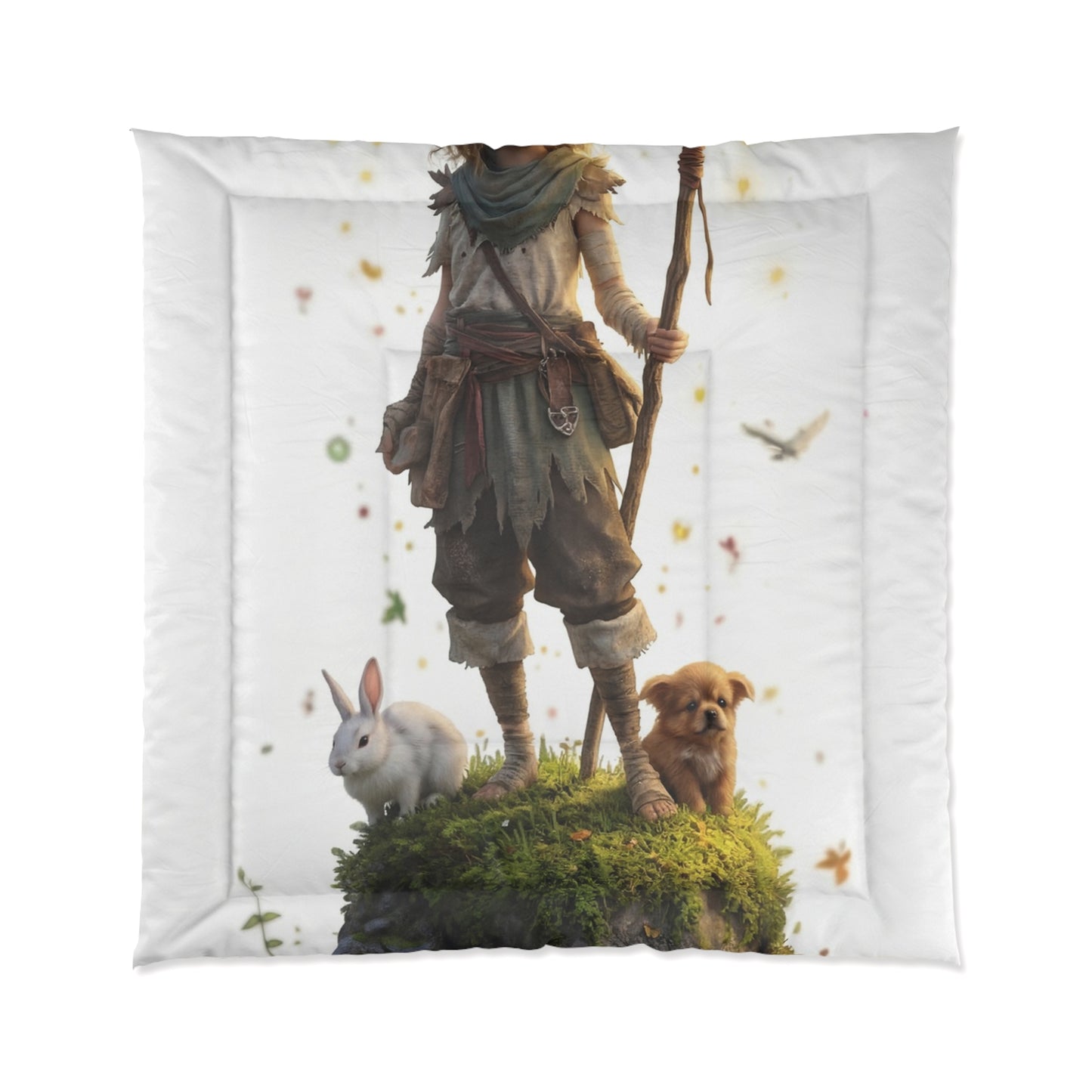 Forest Sentinel Comforter – Luminescent Deerhorn Guardian Dreamscape